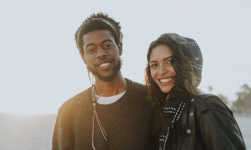 Happy couple at the beach